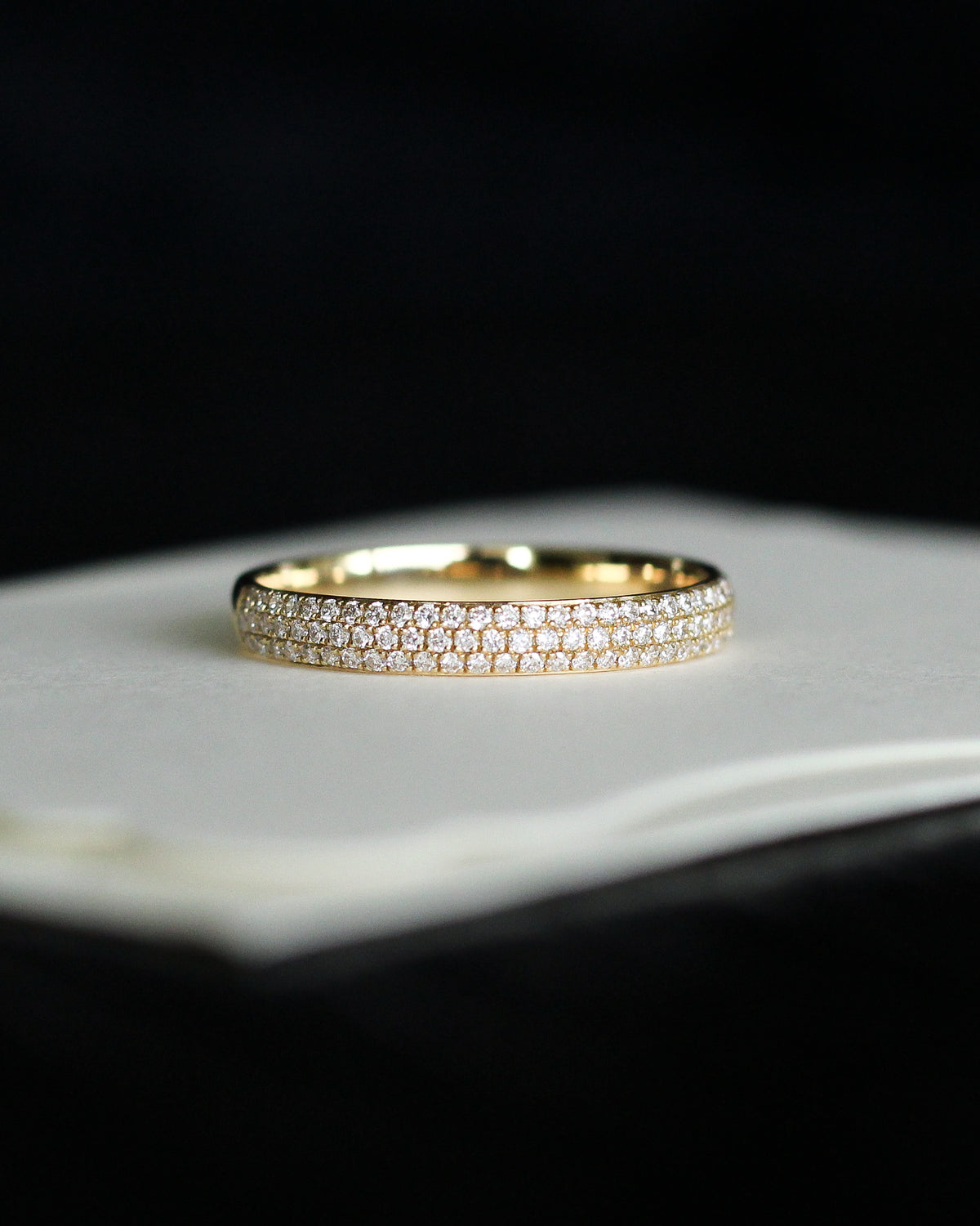 Half pavé diamond band