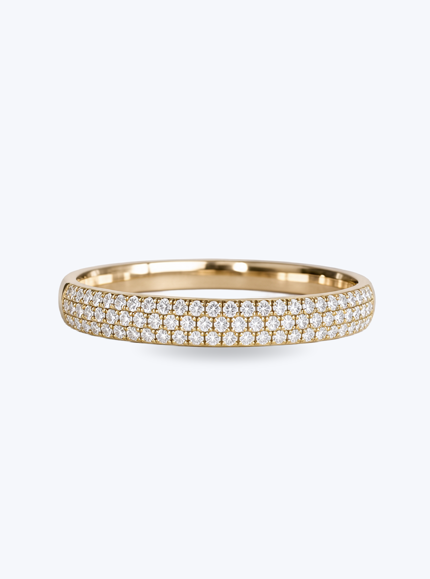 Half pavé diamond band