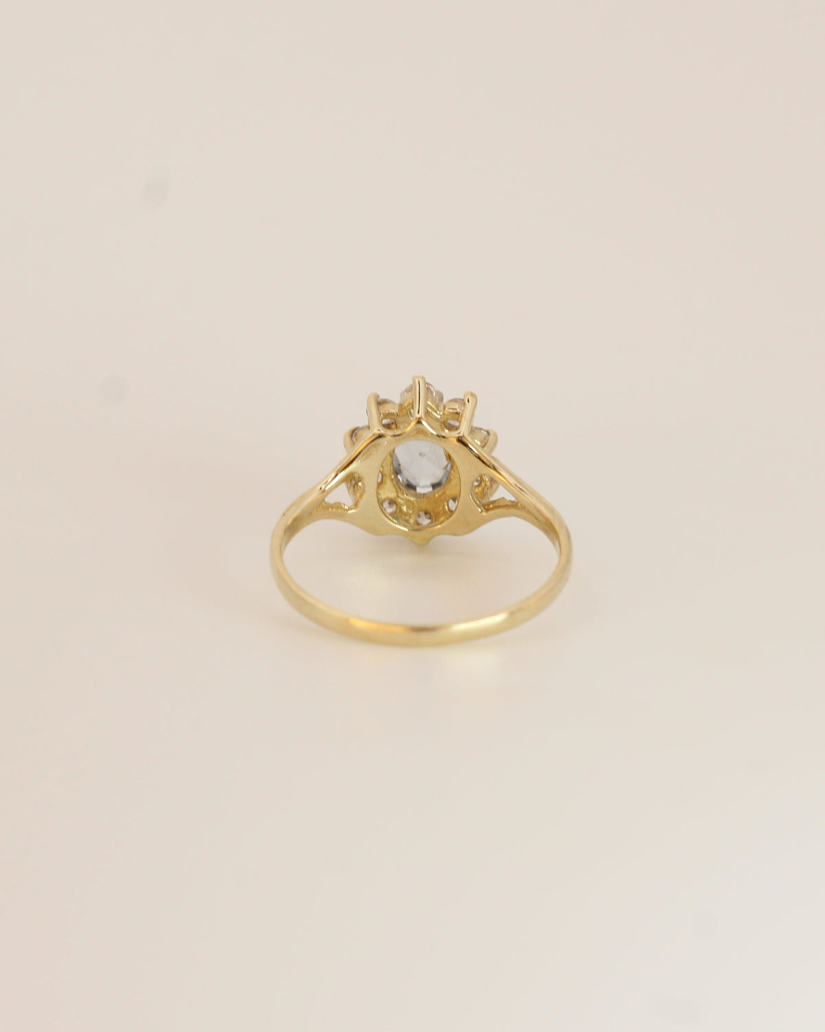 Aquamarine and Diamond cluster ring