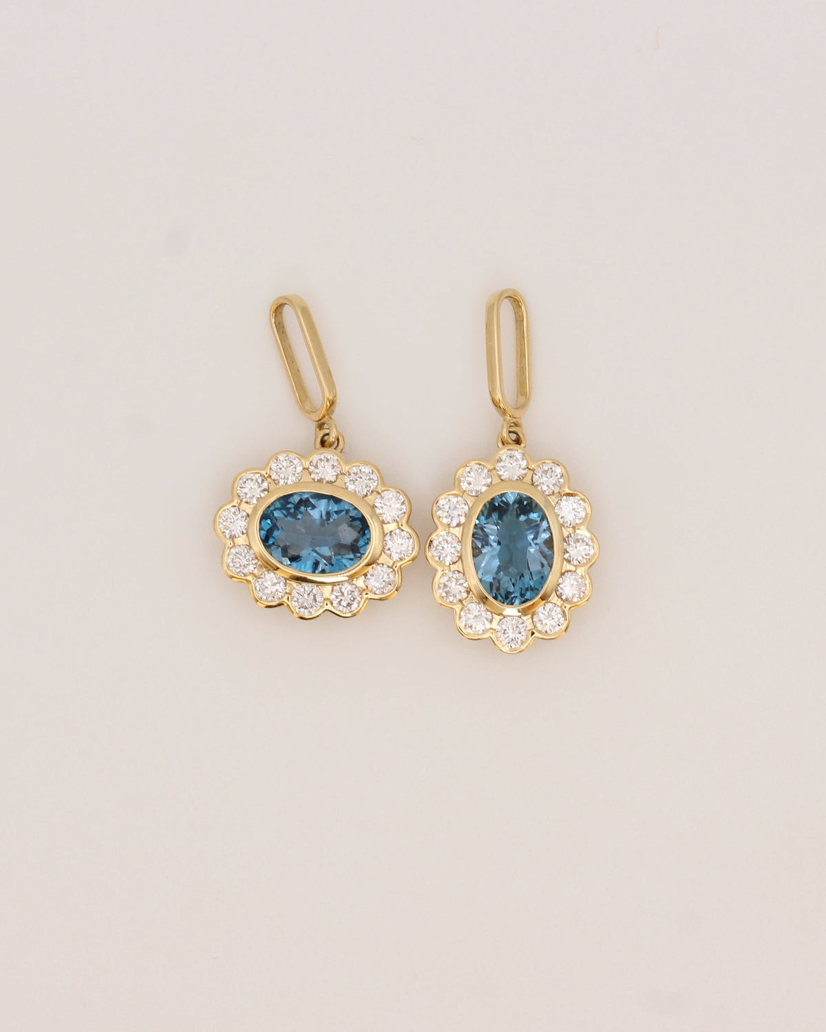 Sideways Blue Topaz Floral Pendant